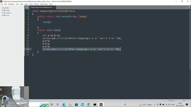 program to swap two numbers using bitwise operator | swapping using function in java смотреть онлайн