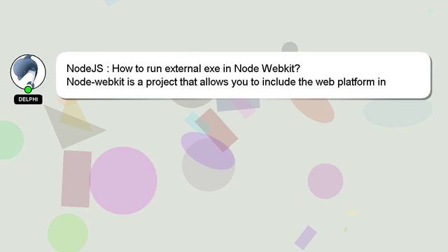 NodeJS : How to run external exe in Node Webkit? смотреть онлайн