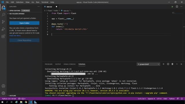 Kurs Python i Flask - tworzenie aplikacji webowych - środowisko wirtualne i pierwsza aplikacja смотреть онлайн