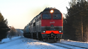 2ТЭ116У-0251 с грузовым поездом и приветливой бригадой
