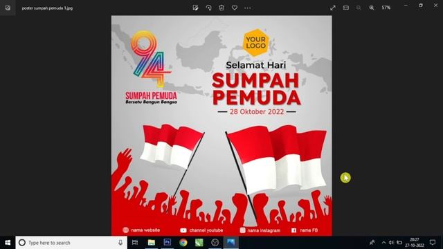 Desain POSTER SUMPAH PEMUDA 2022 photoshop, FREE PSD & JPG смотреть онлайн