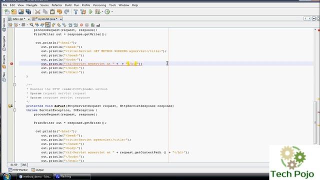 post get response -get post method in jsp - advance java #techpozo смотреть онлайн