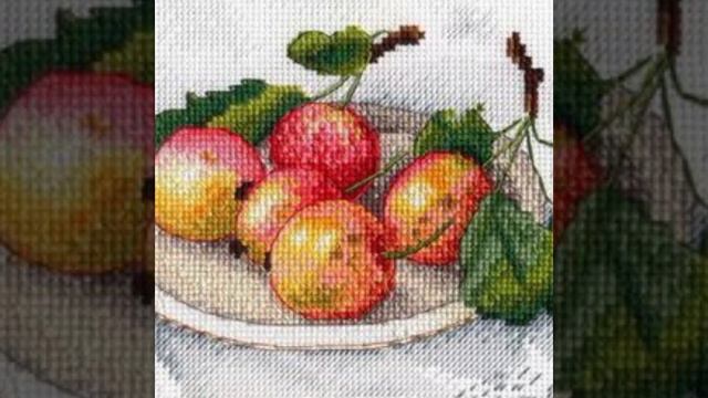 very beautiful trendy useful amazing Cross stitch hand embroidered fruit pattern Punto de cruz смотреть онлайн