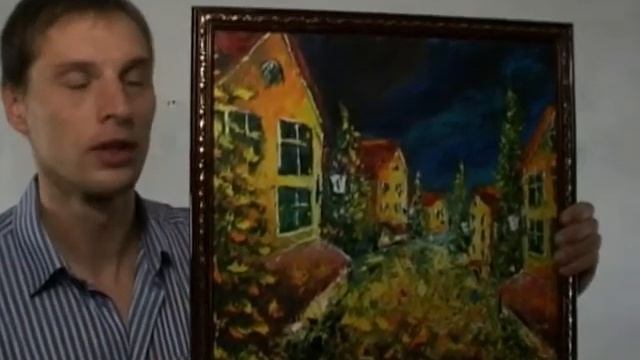 Красота старой улочки Франции - интересный рассказ о картине маслом. смотреть онлайн