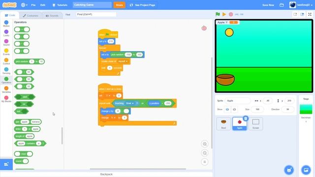 How to Make a Catching Game in Scratch. смотреть онлайн