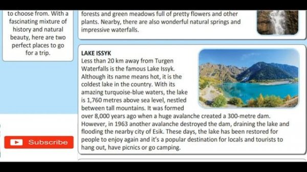 Places of Natural Beauty (Text) Excel 8 Module 6