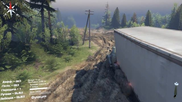 19. SpinTires (карта Широкая река) смотреть онлайн