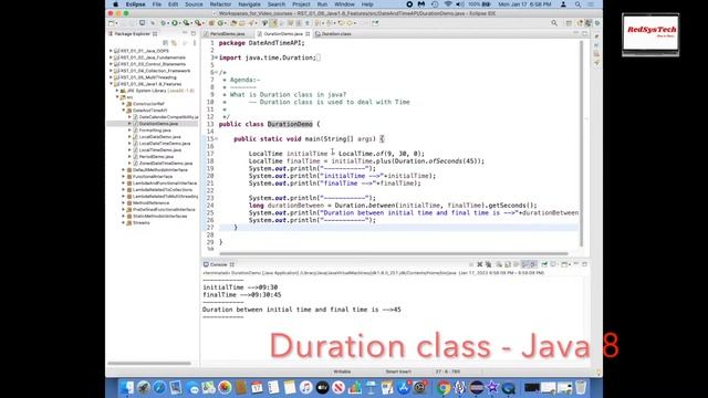 # 197 Java Duration | Duration | Duration class | Java Date Time API|Java 8 Date Time API|RedSysTec смотреть онлайн