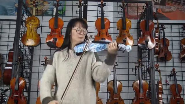 Kinglos 4/4 White Blue Flower Colored Ebony Fitted Solid Wood Violin Kit with Case, Shoulder Review смотреть онлайн