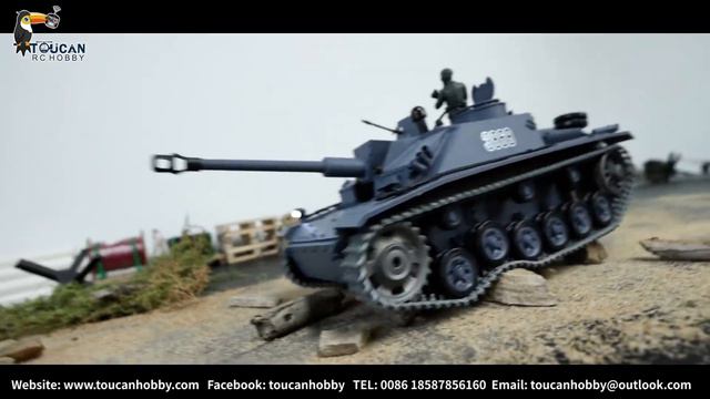 Henglong 1/16 7.0 Upgraded German Stug III RTR RC Tank 3868, hull recoil, infrared combat. смотреть онлайн