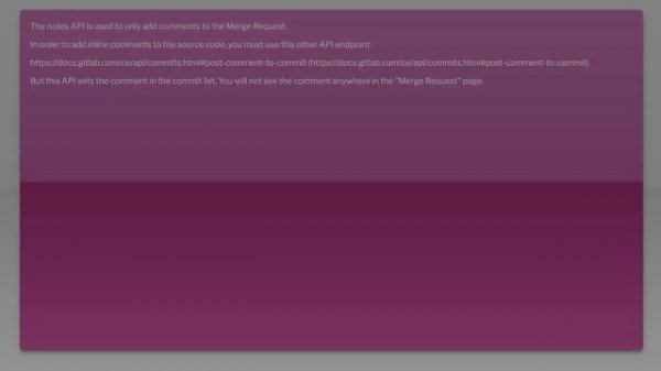 GitLab API to post inline comment to Merge Request