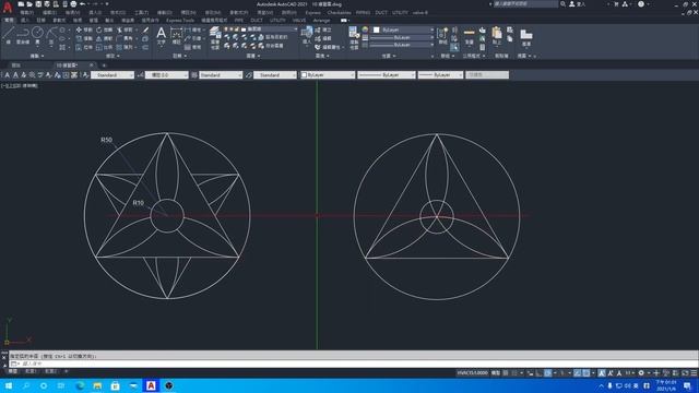AutoCAD 2021 2D 練習圖 10 смотреть онлайн