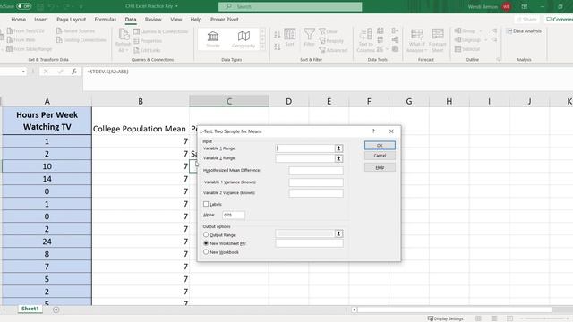 CH8 Excel Practice with a z test смотреть онлайн