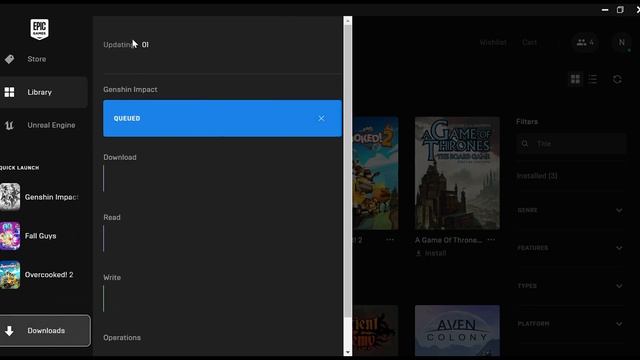 genshin impact update stuck on "queued" on epic games смотреть онлайн