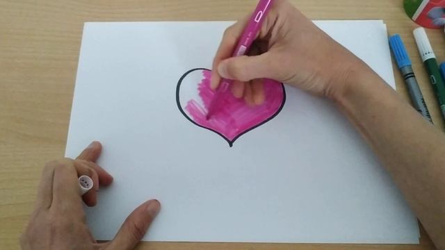 Как нарисовать сердечко быстро и легко? Уроки рисования для детей. How to draw a heart easily ? смотреть онлайн