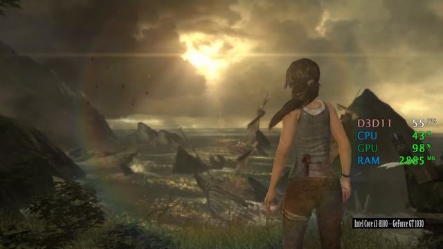 GeForce GT 1030 -- Intel Core i3-8100 -- Tomb Raider Benchmark смотреть онлайн