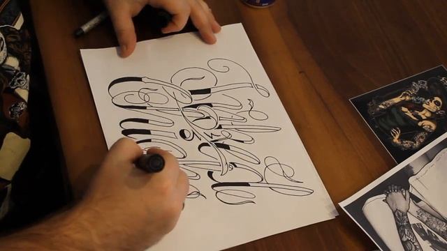 Chicano Lettering, Tattoo Lettering, Tattooscript how to draw INKED CHICK! смотреть онлайн