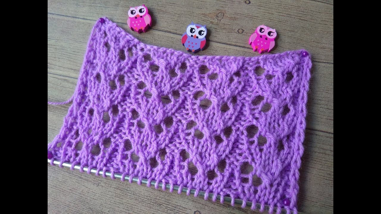 Красивый ажурный узор спицами ЦВЕТОЧЕК.. смотреть онлайн