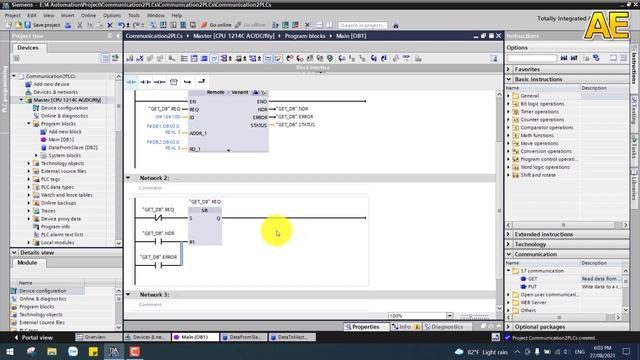 TIA Portal: Communication Between 2 PLCs S7-1200 Via Ethernet Using GET And PUT Instruction смотреть онлайн