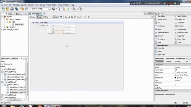 Java Swing Netbeans IDE GUI Tutorial - 3 - How To Create Menu Bar In A Window - Hindi смотреть онлайн
