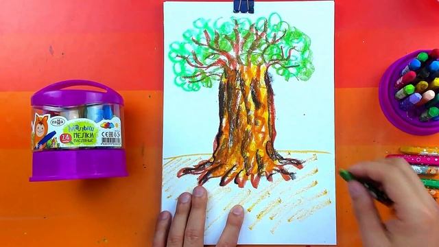 БАОБАБ рисуем дерево Африки - уроки рисования от РыбаКит смотреть онлайн