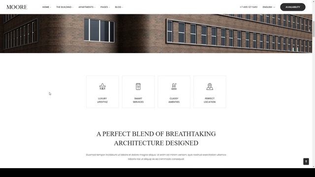 Moore - Single Property WordPress Theme property development building смотреть онлайн