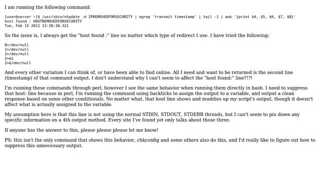 DevOps & SysAdmins: CentOS 5.3, Perl, bash commands, Hide ALL output to screen смотреть онлайн