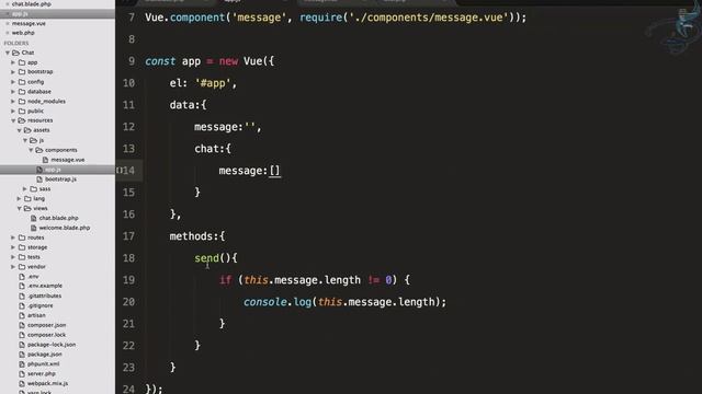 Real Time Chat With Laravel Broadcast, Pusher and Vuejs | Use Vuejs with Laravel #3 смотреть онлайн