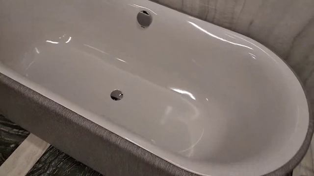 BETTE Bettelux Oval стальная ванна и раковина цвет Reflet Grau оббивка ткань Elephant смотреть онлайн