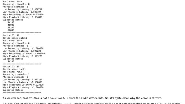Support for multiple sample rates during playing and recording in an application like Audacity смотреть онлайн
