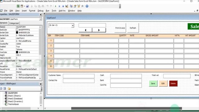 Create Sales Invoice Video#4 Form Calculate Excel VBA смотреть онлайн