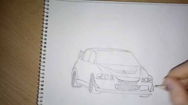КАК НАРИСОВАТЬ МАШИНУ MITSUBISHI LANCER EVOLUTION смотреть онлайн