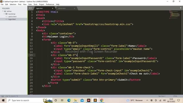 tutorial booststrap 5.2, bag 3. membuat halaman login sederhana смотреть онлайн