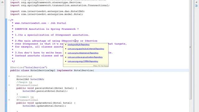 SPRING FRAMEWORK @SERVICE ANNOTATION смотреть онлайн