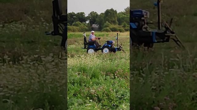 Мотоблок Нева МБ-23 мультиагро, работа с косилкой Патриот КРН-1 смотреть онлайн