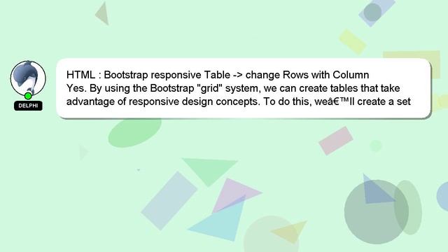 HTML : Bootstrap responsive Table - change Rows with Column смотреть онлайн