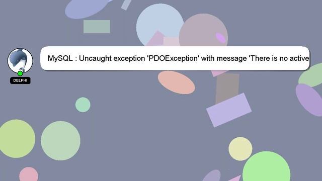 MySQL : Uncaught exception 'PDOException' with message 'There is no active transaction'? смотреть онлайн