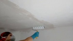 Как клеить стеклохолст на потолок под покраску (How to glue the fiberglass on the ceiling for pait.
