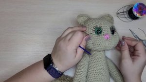 Усы для вязаного котика / зайки. Бесплатный МК, 3 способа