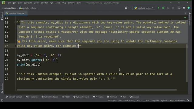 "Fixing ValueError: dictionary update sequence element #0 has length 1; 2 is required" смотреть онлайн