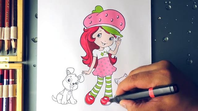 Шарлотта Земляничка #РаскраскиДляДевочек Раскраска Земляничка С Котенком и Щенком смотреть онлайн