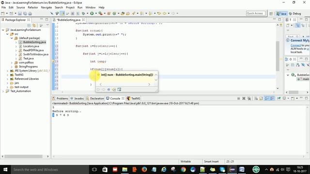 Bubble Sort Part 2-Full Java Program In Easy Steps To Implement The Bubble Sort
