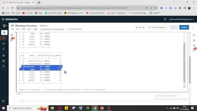 Window functions in PySpark | Databricks Tutorial | Data Engineering смотреть онлайн