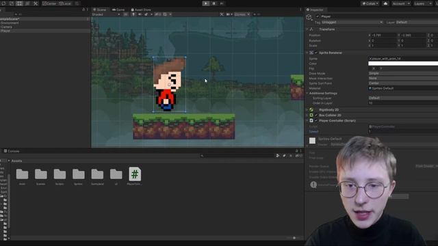 Движение персонажа Unity 2D с нуля смотреть онлайн