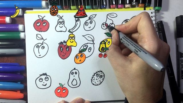 Как нарисовать забавные фрукты. How to draw Fruits смотреть онлайн
