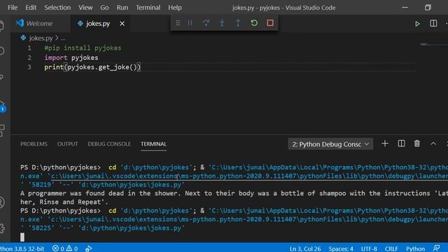How to get programming jokes using python смотреть онлайн