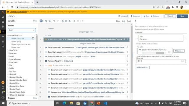 Automation Anywhere Tutorial | How to convert JSON file to csv or excel (Part 2) |a360 Json Packag смотреть онлайн
