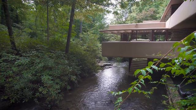 Frank Lloyd Wright's Fallingwater - Background Nature Video смотреть онлайн