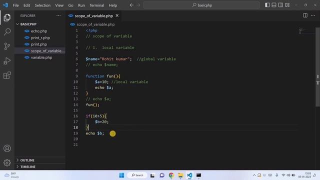 Basic PHP Method echo, print, print r, variable, array, and object Learn Coding смотреть онлайн