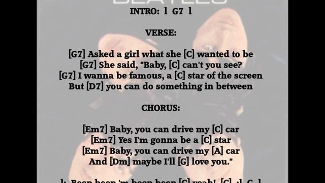 "Drive My Car." Beatles Easy Play Chords смотреть онлайн